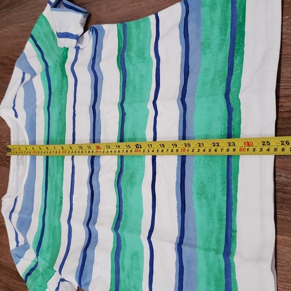 (XL) Talbots "The Talbots Tee" Watercolor Striped Lightweight Casual Relaxed Fit - Picture 4 of 7